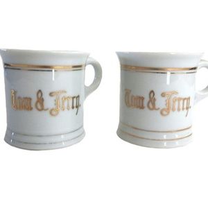 1950s White and Gold Tom and Jerry Espresso Cups Japan